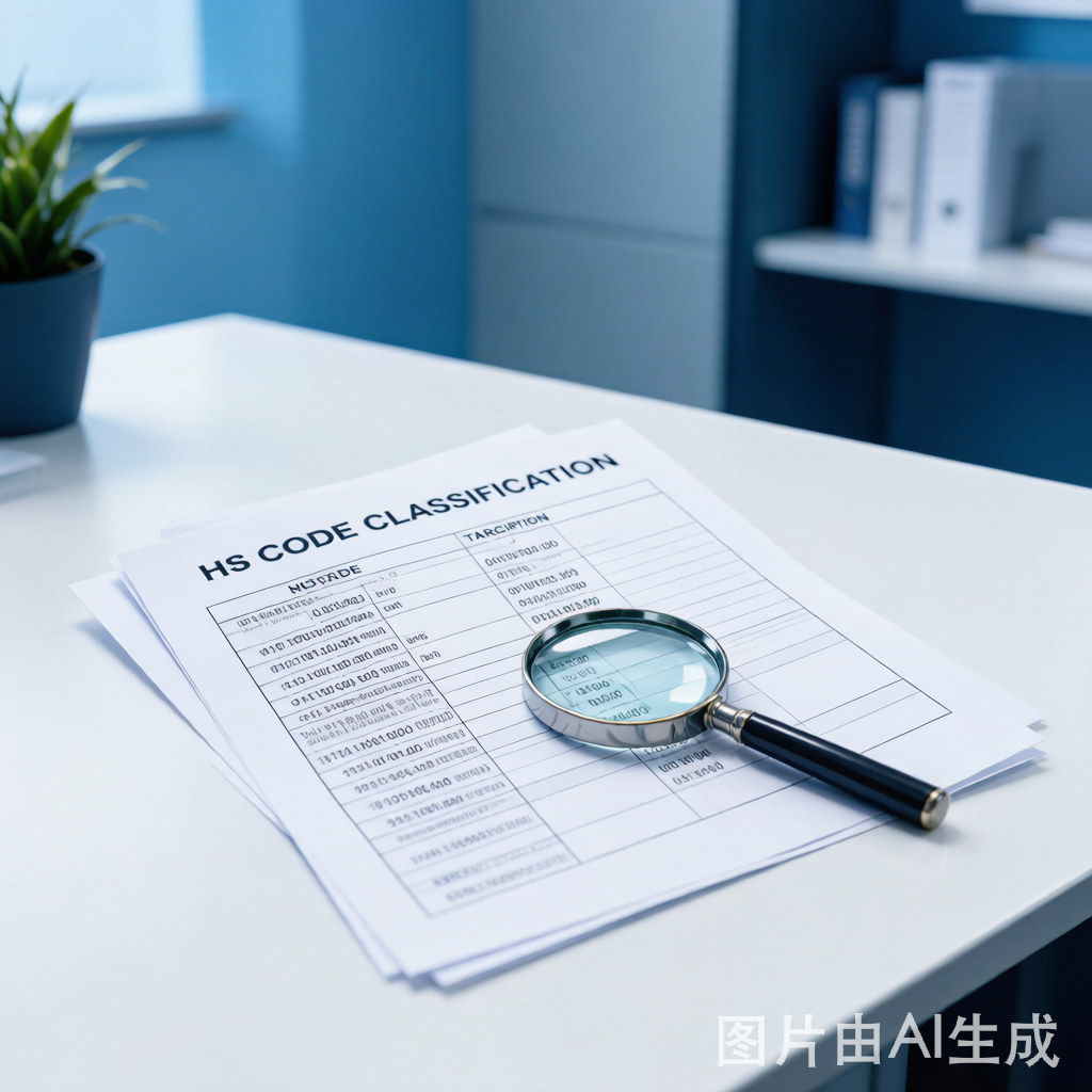 海关编码HS Code分类查询，报关文件放在办公桌上